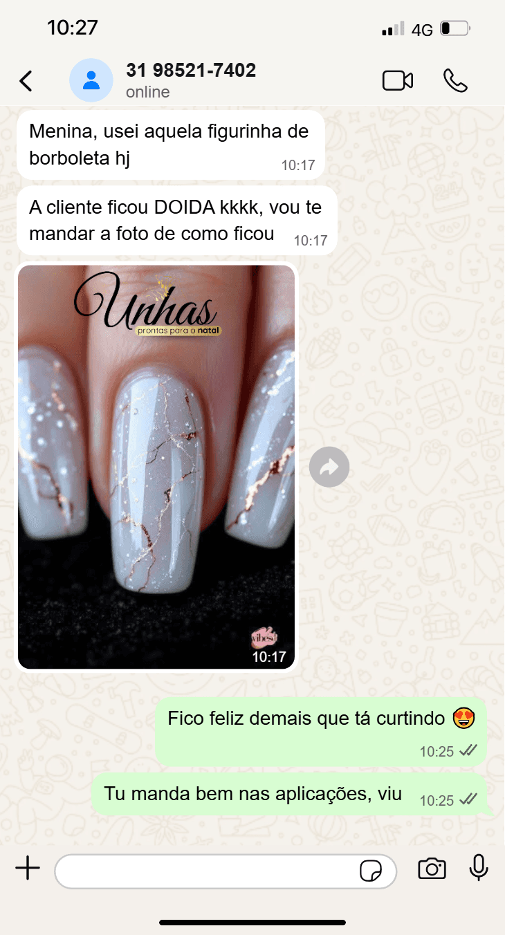 Depoimento sobre figurinha de borboleta